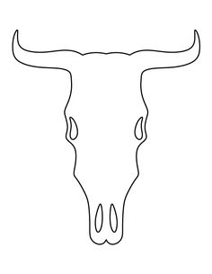 the outline of a bull's head on a white background