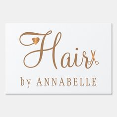 hair by anabellae sign with gold lettering