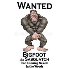 an image of a big foot sasquatch for running naked in the woods