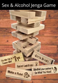 Gift ideas such a Jenga Drinking Game, Drunk Jenga, Sexy Couples Jenga, Swingers Jenga games Yard Party, Tumbling Blocks, Drinking Game, Father's Day Gifts