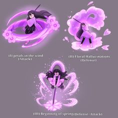 the four stages of how to use an umbrella in anime style, with text below