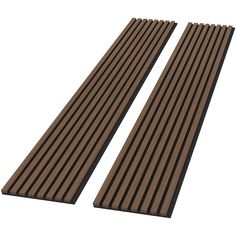 two brown wooden slats sitting next to each other