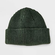 Stay warm and stylish with the Kids' Rib-Knit Cuffed Beanie Hat from art class™ in Green. Made from a cozy blend of recycled polyester and acrylic, this knit hat offers double-layered construction for extra warmth during cold days. The midweight fabric provides comfort without the bulk, while the cuffed design gives a classic look to your outfit. With a crown height of 8 inches, this beanie is ideal for everyday wearing and styling. art class™: One-of-a-kind looks for the one and only you. Affordable Green Winter Beanie, Warm Green Beanie Hat, Green Beanie Hat, One Size Fits Most, Warm Green Beanie, Green One Size Beanie, Watch Cap, Acrylic Fabric, Knit Beanie Hat, Scarf Hat