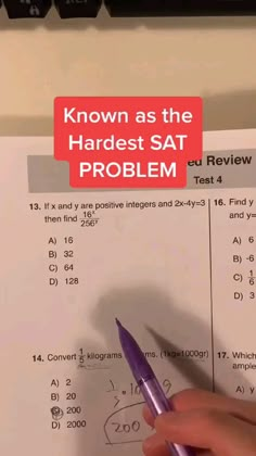 someone holding a pen over a piece of paper that says, known as the hardest sat problem