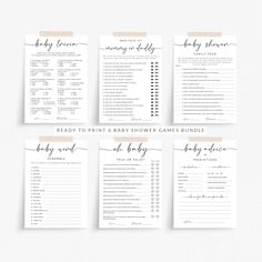 baby shower game printables with the words ready to print