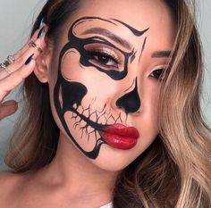 Crazy Halloween Makeup, Badass Halloween Costumes, Teknik Makeup, Halloweenský Makeup, Monster Makeup, Anime Makeup