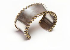 Vintage Tiffany & Co. Silver 18K Gold Wide Stitch Cuff Bracelet Gold Cuff Bracelet, Vintage Tiffany, Wide Cuff Bracelets, Costume Jewelry Earrings, Gold Bracelet Cuff, Gold Cuffs, Fine Jewelry Bracelets, Bracelet Vintage, Wide Cuff