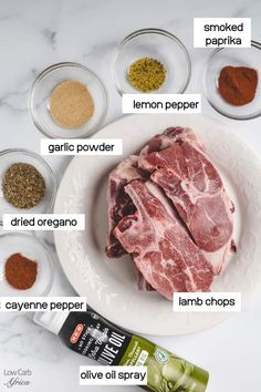 the ingredients to make this recipe include meat, spices and seasonings