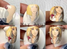 Anime Character Nail Art, Nail Anime, Anime Nail, Fake Nails Designs, Beauty Hacks Nails, Nail Drawing, Home 2023, Nail Art Gel