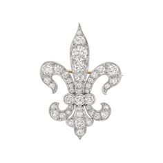 Estate Tiffany & Co. Late 19th Century Diamond Fleur-de-Lis Pendant Brooch | Betteridge Tiffany Box, Tiffany Diamond, Pendant Brooch, Tiffany And Co, Estate Jewelry, Tiffany & Co., Luxury Jewelry, Diamond Jewelry, Gold Diamond