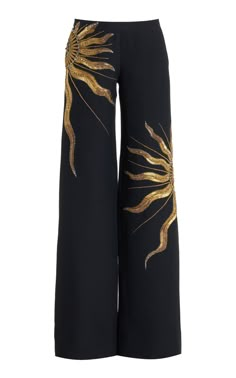 Embellished Wide-Leg Pants By Cucculelli Shaheen | Moda Operandi Cool Jeans Design, Cucculelli Shaheen, Elevate Your Outfit, Embellished Jeans, Painted Clothes, Easy Trendy Outfits, Quick Outfits, Fashion Hacks Clothes, Pants Design