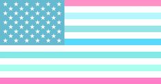 an american flag with white stars on pink, blue and green stripes in the background