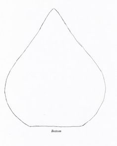 a line drawing of a pear with the word bottom written in black ink on white paper