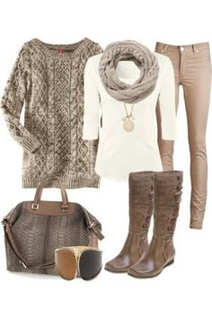 Winter outfit. Goodness I love tan. Dressy Clothes, Winter Chic, Mode Casual, Style Inspiration Fall, Fashion Fall, Casual Winter Outfits, 가을 패션, Woman Fashion, Looks Style