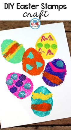 an easter egg craft for kids to make with crayons and glue on paper