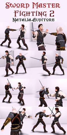 Sword Master Fight 2 | Natalia-Auditore on Patreon Ts4 Poses, Gravity Fall, People Poses