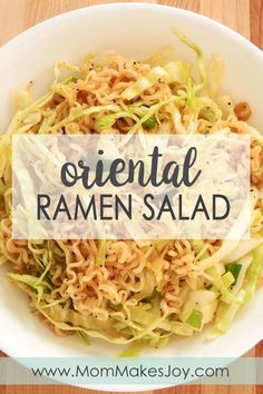 Orential Salad With Ramen Noodles, Raman Recipes, Cabbage Ramen, Salad Cabbage, Wet Forest, Cabbage Salad Recipe, Graduation Bbq, Japanese Salad, Ramen Salad