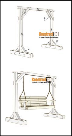 the diagram shows how to build an outdoor swing