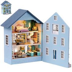 PRICES MAY VARY. 【DIY Dollhouse Kits --A Handmade Toy,Collection and Home Decor】Doll house needs to be assembled by yourself.We send in parts.suitable for over 14 years.This wood model kits will make you fall in love with arts and crafts. Even if you are a beginner, follow the English Manual to do it step by step will not be too hard. You can give yourself a plan, spend an hours a day to assemble it, not only develop good habits, but also make a surprise toy house and you will get a great sense Diy Cabin, Diy Techniques, Doll House Crafts, Dollhouse Kits, Wooden Dollhouse, Miniature House, Wooden Dolls, Childrens Toy, Miniature Dollhouse