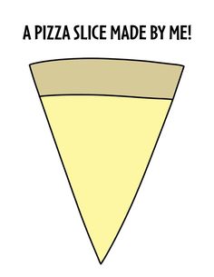 a pizza slice made by me is shown in the shape of a cone with words on it