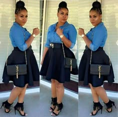 Pin by ♡ Iyesha♡ on Denim Shirt Outfits♡ | Black girl fashion, Fashion teenage summer, Fashion Fun Outfit Ideas For Women, Modesty Fashion Plus Size, Professional Spring Outfits, Day Party Outfit, Fashion Teenage School, Girls Spring Fashion, Girls Winter Fashion, Sweater Outfits Fall, Sneaker Outfits