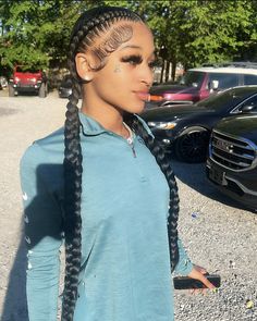 Braids With Edges, Boho Feed In Braids, Two Braids Hairstyle Black Women, 2 Cornrow Braids, 2 Feed In Braids, Weave Hair Color, Feed In Braids, Two Braid Hairstyles, Cornrow Braids