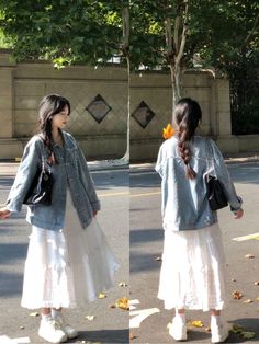 Denim Jacket Outfit, Cute Modest Outfits, Fashion Top Outfits, Korean Casual Outfits, Modest Dresses Casual, Casual Day Outfits