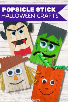 popsicle stick halloween crafts for kids to make