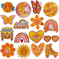 PRICES MAY VARY. 🌈【Unique Designs】The set includes 16 colorful retro boho patches in various sizes, with various patterns such as rainbow, peace and love sign, butterfly, flowers, etc.Diverse designs add more style to your clothes and meet your usage needs. 🌻【High Quality】Each of our cute patches patterns is well-made, with clear appearance, bright colors, no excess thread on the surface, smooth and delicate edges, with fine detail cuts, perfect lines to make accessories for your clothes and other items more attractive. 🎁【Gifts and DIY】Multiple hippie patches for jackets styles allow you to unleash your creativity, these cute iron on patches are great for you to make personalized gifts for your friends or family. Perfect for DIY or direct gift to someone you know who loves crafting and Boho Peace Sign, Fun Patches, Rainbow Peace, Bag Patches, Craft Decorations, Cute Patches, Shirt Diy, Cool Patches, Vintage Patches