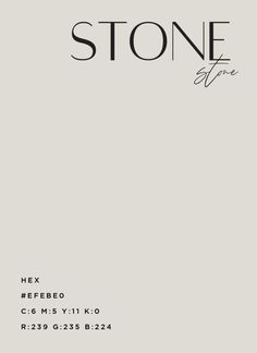 an advertisement for a store with the words stone in black and white letters on it