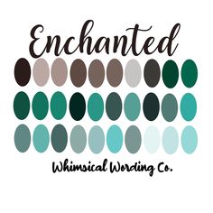 an image of the words enchanted in black and white, with different colors