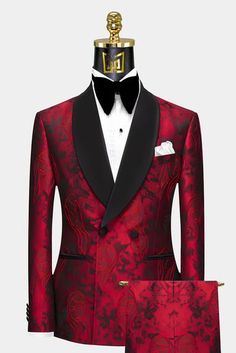 Modern, abstract, and refined. This Geisha print blood red tuxedo is handcrafted from high-quality lightweight material. The fabric is soft and comfortable, as well as stain-resistant. The single-breasted slim fit cut of the suit jacket emphasizes your waistline, giving you a trimmer silhouette. The abstract Geisha embroidery is artistic, and the deep burgundy color accentuates its visual appeal. The tux jacket is half-canvassed for great versatility and superior shape for your body. In addition Red Black And Gold Wedding Groomsmen Bridesmaid Dresses, Black And Red Groom Attire, Red And Black Wedding Dress The Bride, Red And Black Tuxedo Wedding, Red Plus Size Wedding Dress, Deep Red Wedding Theme, Black And Red Wedding Theme, Red Black And Gold Wedding, Red And Black Wedding Theme