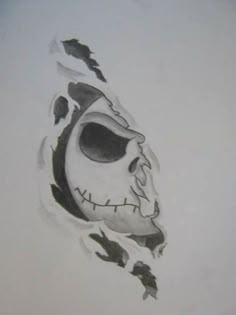 a drawing of a skull in the shape of a mask