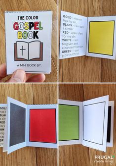 the color book is open to show what it's supposed to look like in different colors