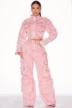 Petite Lily High Rise Cargo Jeans - Pink | Fashion Nova, Jeans | Fashion Nova Lily High Rise Cargo Jeans, High Rise Cargo Jeans, Pink Cargo Pants, Fashion Nova Outfits, Cargo Jacket, Trendy Fashion Outfits, Causual Outfits, Cute Everyday Outfits, Really Cute Outfits