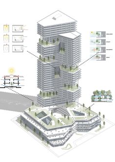 an architectural diagram shows the various parts of a building that are connected to each other