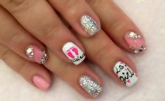 So doing this when I have a baby! Such a cute reveal idea! Baby Nails Design, Baby Nails Design Pregnancy, Nails Design For Kids, Sprinkle Nails, Trend It Up