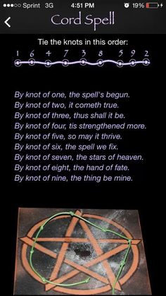 Magick Spells: Cord #Spell. Witch Board, Spells For Beginners, Magia Das Ervas, Wiccan Magic, Grimoire Book, Under Your Spell, Magick Spells, Wiccan Spell Book