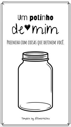 a jar with the words um potino de minin