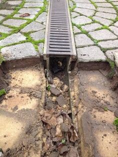 a drain that has been dug into the ground