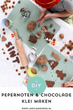 kids making homemade chocolates with the words diy written on them