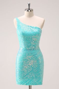 Zapaka Women Sparkly Mint Homecoming Dress with Sequins One Shoulder Tight Short Cocktail Dress – ZAPAKA Teal Sparkly Dress, Tight Hoco Dress, Mint Homecoming Dresses, Tight Homecoming Dress, Special Event Outfit, Short Graduation Dresses, Lovely Partner, Tulle Homecoming Dress, Hoco Dress