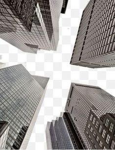 looking up at skyscrapers from the ground