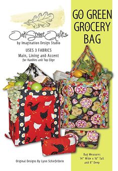 the go green grocery bag pattern is shown