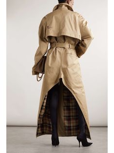 BALENCIAGA Oversized asymmetric cotton-twill trench coat Jean Trench Coat, Balenciaga Clothing, Oversized Trench Coat, Trench Coat Dress, Trench Coat Style, Tailored Pants, Fall Shopping, Clothes Collection, Everyday Wardrobe