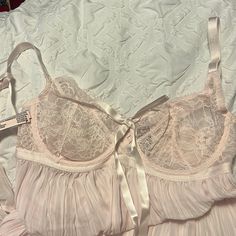 Brand New Sexy Teddy From Victoria Secret ( Gown + Undergarments ) Size Xl Victoria's Secret Coquette Sleepwear, Feminine Pink Sheer Bra, Victoria's Secret Feminine Sleepwear With Built-in Bra, Victoria's Secret Elegant Sleepwear With Built-in Bra, Elegant Victoria's Secret Sleepwear With Built-in Bra, Feminine Underwire Sleepwear For Loungewear, Feminine Sleepwear With Built-in Underwire Bra, Princesscore Fashion, Michelle Name