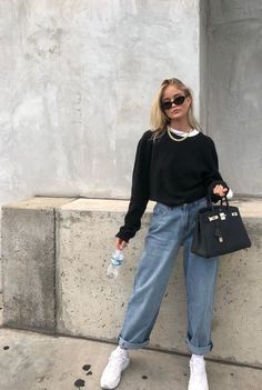 Indie Style Outfits, Moda Grunge, Looks Jeans, New York Street Style, Denim On Denim, Outfit Jeans, Indie Outfits, Indie Fashion