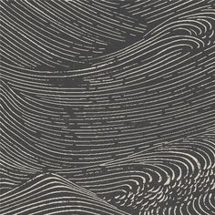 an abstract black and white background with wavy lines in the shape of waves on top of each other