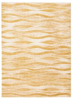 an orange and white rug with waves on it