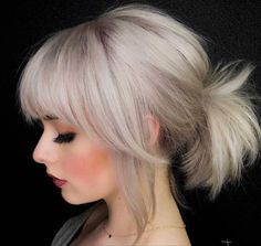 Icy Blondes, Short Hair Ponytail, Short Ponytail, White Blonde Hair, Icy Blonde, Platinum Blonde Hair, Party Hairstyles, Grunge Hair, Hair Stuff